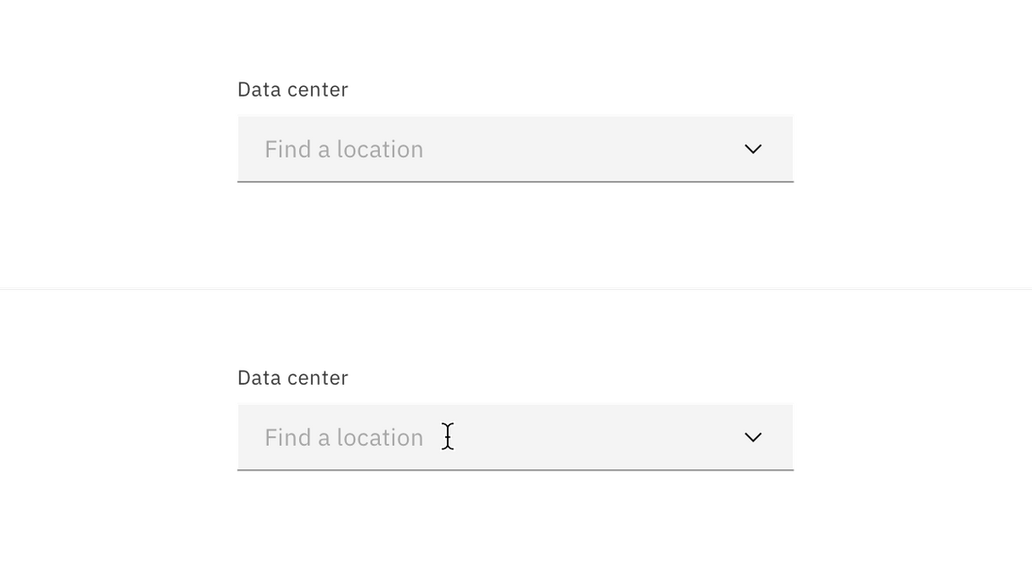 Combo box closed enabled and hover states. Combo box closed enabled and hover states.